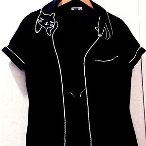 Cute Cat Collar Pajama Shorts PJ Set rare and unique